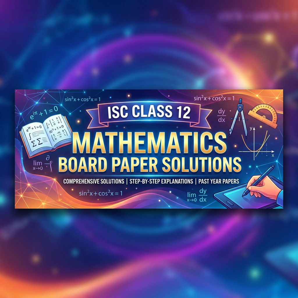 ISC Class 12 Mathematics board paper solutions with formulas and study tools
